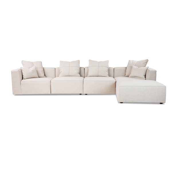 Del Piece Modular Upholstered Reversible L Sectional Birch Lane